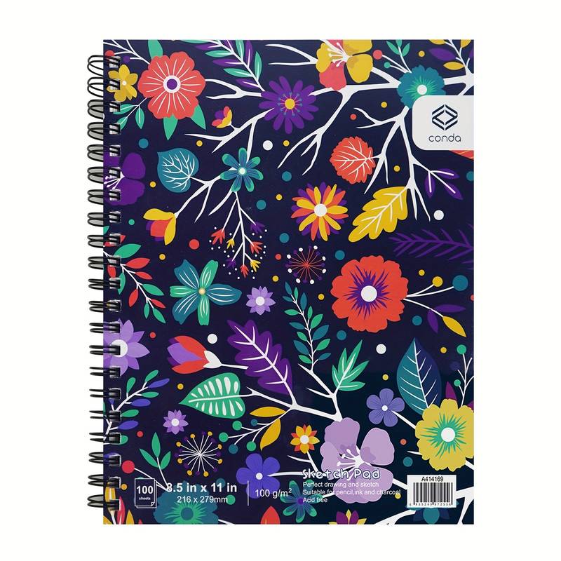 1pc, 8.5 x11 Sketchbook, 100 Sheets (68 Lb /100gsm), Spiral-bound  Artist's Sketchbook, Durable Acid-free Drawing Paper For Drawing, School  Supplies, Back To School, Libretas, Notebooks For School, Notebooks,  Aesthetic School Supplies, School
